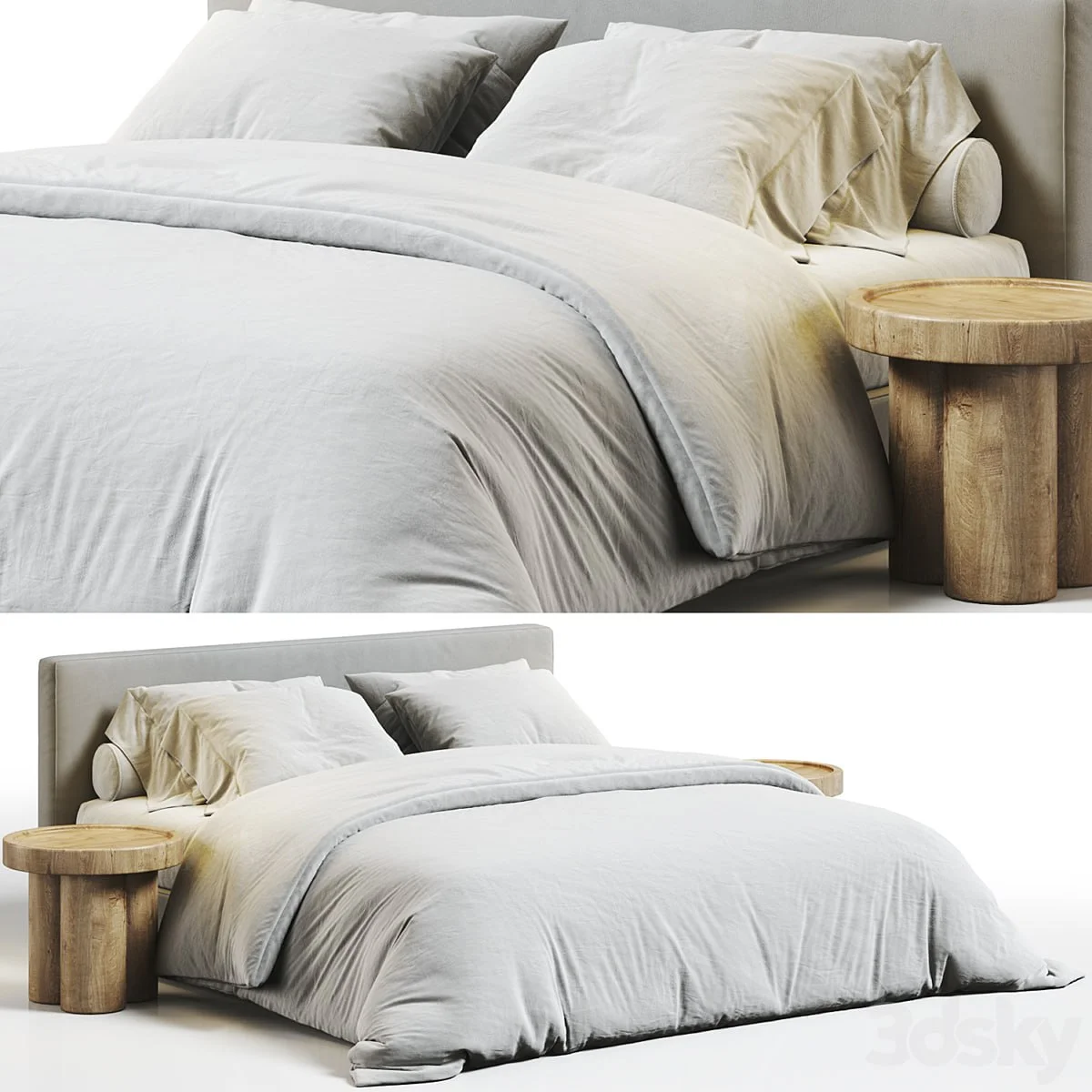 West Elm Flanged Edge Upholstered Bed